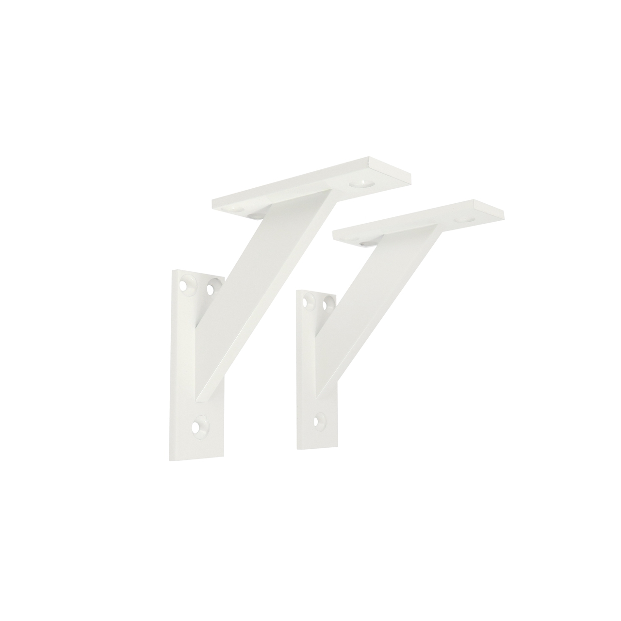 Wsporniki, podpórki półki. Białe, proste, metalowe,180 x 180, 2 szt.