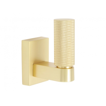 Wieszak na ubrania, meblowy, haczyk, podwójny, złoty radełkowany W038