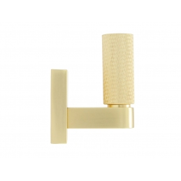 Wieszak na ubrania, meblowy, haczyk, podwójny, złoty radełkowany W038