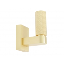 Wieszak na ubrania, meblowy, haczyk, podwójny, złoty radełkowany W038