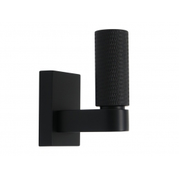 Wieszak na ubrania, meblowy, haczyk, pojedynczy, czarny radełkowany W038