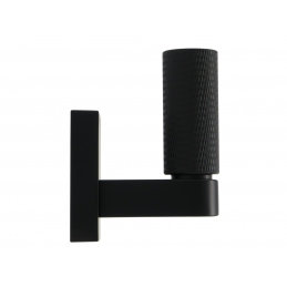 Wieszak na ubrania, meblowy, haczyk, pojedynczy, czarny radełkowany W038