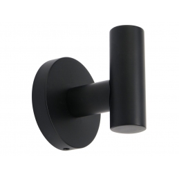 Wieszak na ubrania, meblowy, haczyk, pojedynczy, czarny matowy W037