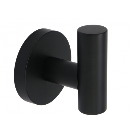 Wieszak na ubrania, meblowy, haczyk, pojedynczy, czarny matowy W037