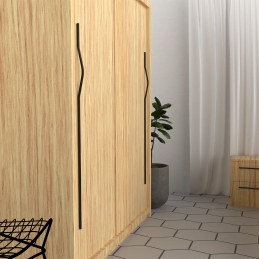 Długi uchwyt do szafy i drzwi przesuwnych, czarny matowy, fala, Nomet APRO C-5769A