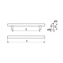 Uchwyt meblowy relingowy, złoty miedziany, metal, 128, 160, 192, 320