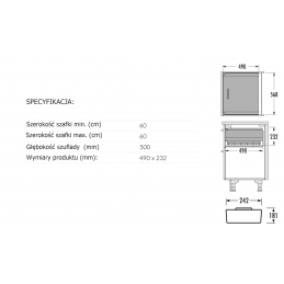 Szuflada wkład do przechowywania chleba, warzyw, żywności Pantry-Box Hailo 600 mm