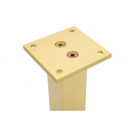 Nóżka meblowa kwadratowa, złota, z regulacją, 3 x 3 x 6 / 10 / 15 cm