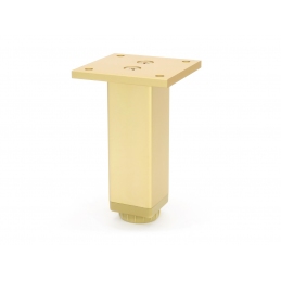 Nóżka meblowa kwadratowa, złota, z regulacją, 3 x 3 x 6 / 10 / 15 cm