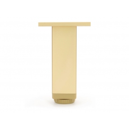 Nóżka meblowa kwadratowa, złota, z regulacją, 3 x 3 x 6 / 10 / 15 cm