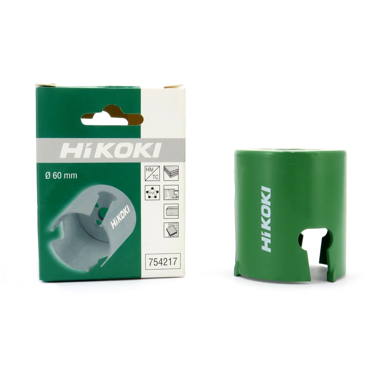 Otwornica z węglikiem. Do przepustów meblowych 60 mm. Do drewna, metalu, g-k. HiKOKI 754217