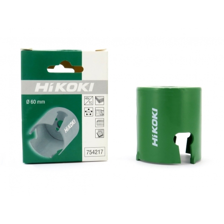 Otwornica z węglikiem. Do przepustów meblowych 60 mm. Do drewna, metalu, g-k. HiKOKI 754217