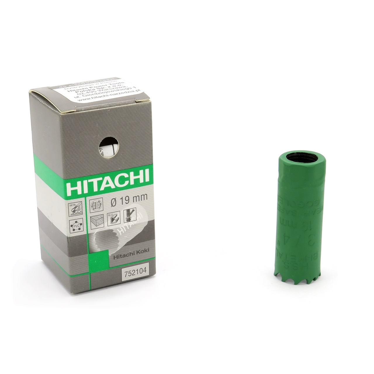 Otwornica HiKOKI 19 mm Bi-Metal HSS. Do drewna, metalu, g-k. HiKOKI 752104