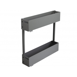 Wysuwany kosz cargo do szafki 15 cm, antracyt, 2 półki, lewy. SMARTT