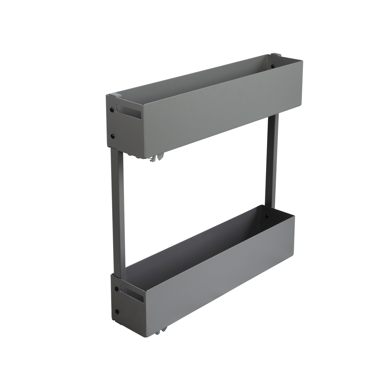 Wysuwany kosz cargo do szafki 15 cm, antracyt, 2 półki, lewy. SMARTT