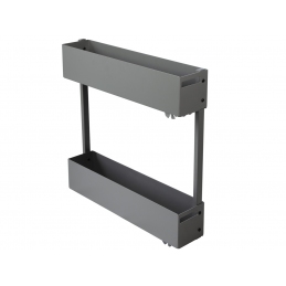 Wysuwany kosz cargo do szafki 15 cm, antracyt, 2 półki, prawy. SMARTT