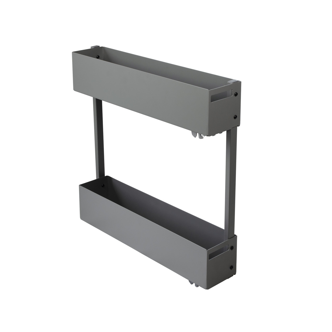 Wysuwany kosz cargo do szafki 15 cm, antracyt, 2 półki, prawy. SMARTT