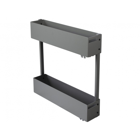 Wysuwany kosz cargo do szafki 15 cm, antracyt, 2 półki, prawy. SMARTT