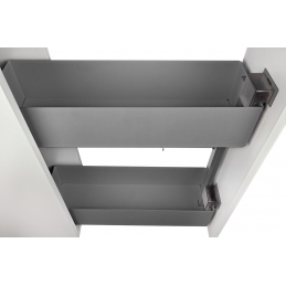 Wysuwany kosz cargo do szafki 20 cm, antracyt, 2 półki, lewy. SMARTT