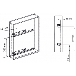 Wysuwany kosz cargo do szafki 20 cm, antracyt, 2 półki, prawy. SMARTT