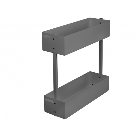 Wysuwany kosz cargo do szafki 20 cm, antracyt, 2 półki, prawy. SMARTT