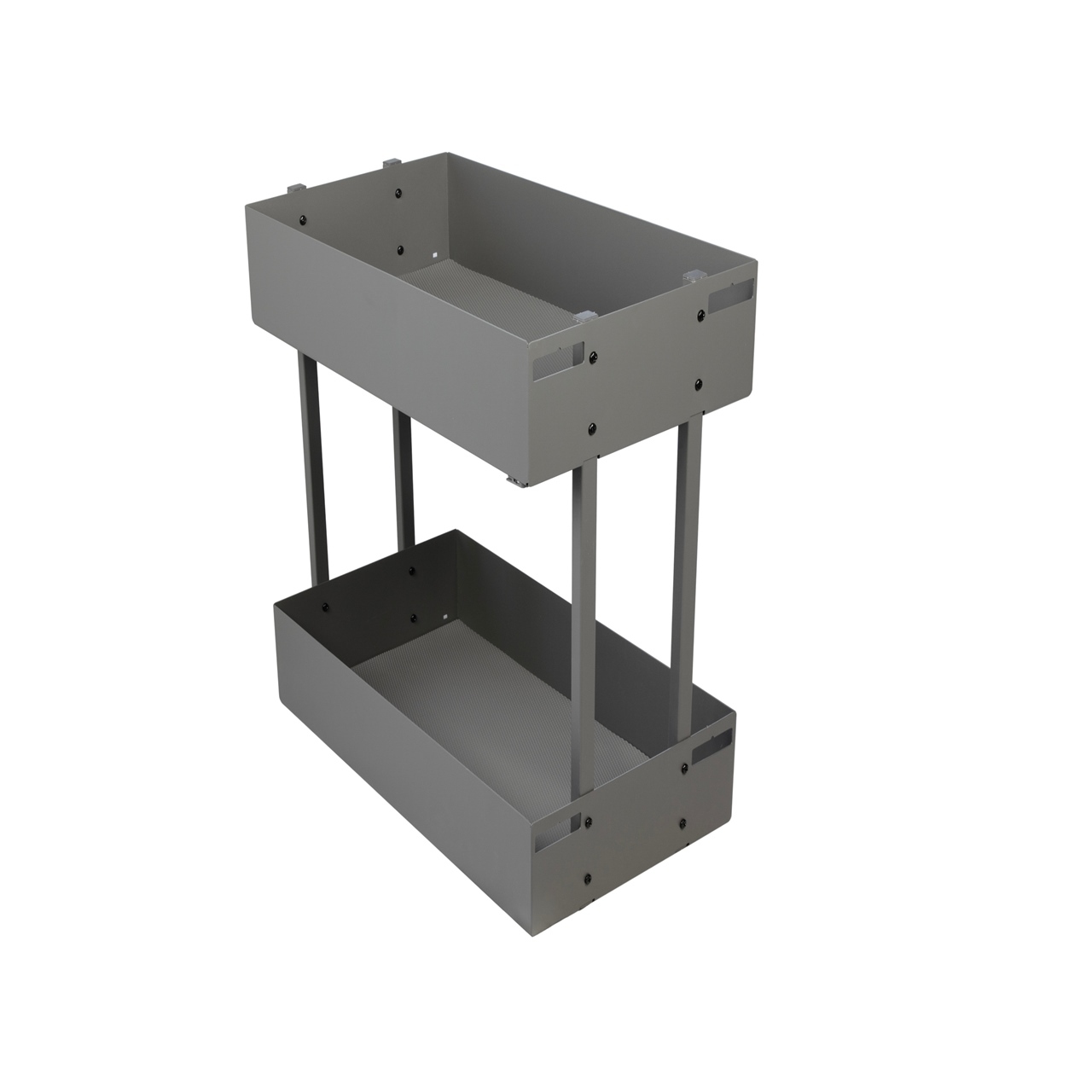 Wysuwany kosz cargo do szafki 30 cm, z hamulcem, szary antracyt, 2 półki, z matą. Smartt