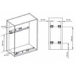 Wysuwany kosz cargo do szafki 30 cm, z hamulcem, szary antracyt, 2 półki, z matą. Smartt