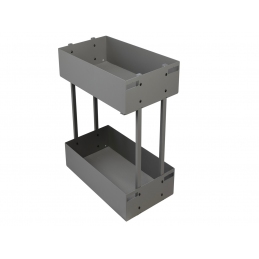 Wysuwany kosz cargo do szafki 40 cm, z hamulcem, szary antracyt, 2 półki, z matą. Smartt