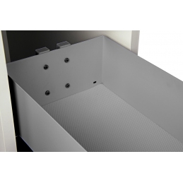 Wysuwany kosz cargo do szafki 40 cm, z hamulcem, szary antracyt, 2 półki, z matą. Smartt