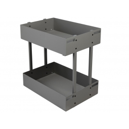 Wysuwany kosz cargo do szafki 50 cm, z hamulcem, szary antracyt, 2 półki, z matą. Smartt