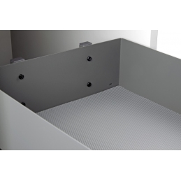 Wysuwany kosz cargo do szafki 50 cm, z hamulcem, szary antracyt, 2 półki, z matą. Smartt