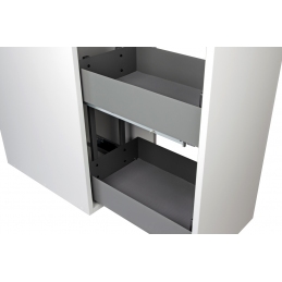 Wysuwany kosz cargo do szafki 50 cm, z hamulcem, szary antracyt, 2 półki, z matą. Smartt
