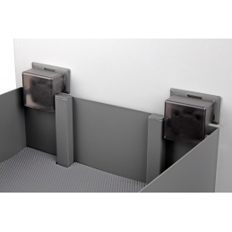 Wysuwany kosz cargo do szafki 50 cm, z hamulcem, szary antracyt, 2 półki, z matą. Smartt