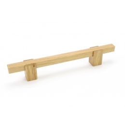 Uchwyt meblowy drewniany, naturalny dąb, prostokątny UDD-05, 128 mm