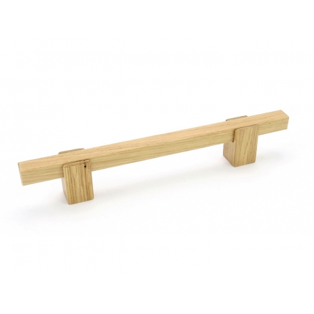 Uchwyt meblowy drewniany, naturalny dąb, prostokątny UDD-05, 128 mm