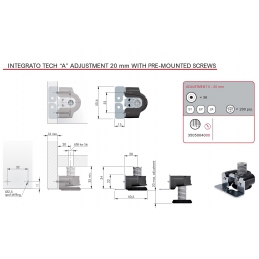 Ślizgacz meblowy, z regulacją, do ciężkich mebli, 175 kg, INTEGRATO TECH 3506004000