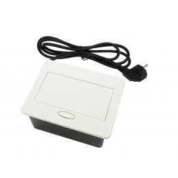 Gniazdo wpuszczane w blat, otwierane, białe 2x230V +kabel, Box Mini