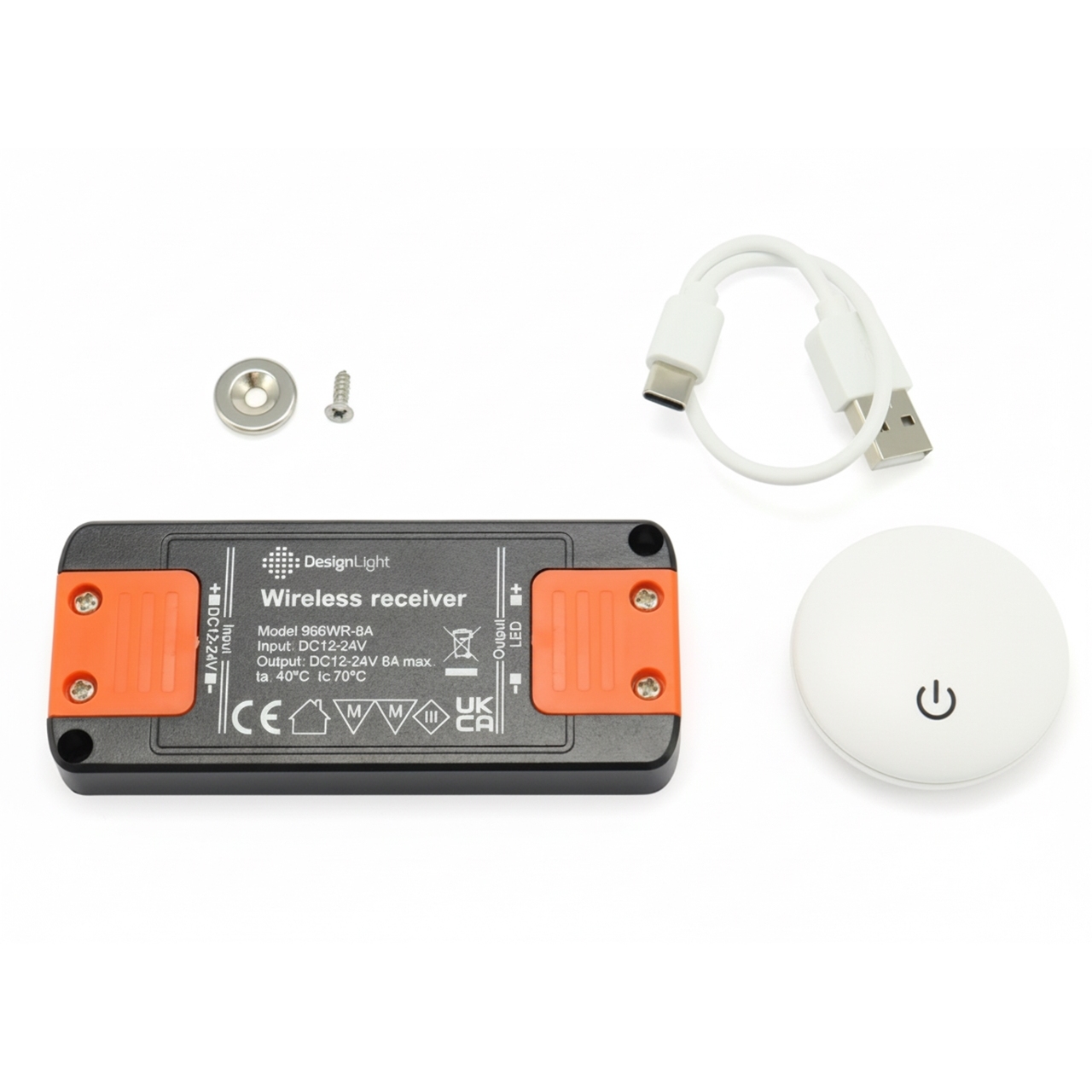 Włącznik / wyłącznik zdalny, ze ściemniaczem do LED. Mały, estetyczny, RF 10m, 96W 12V UFO