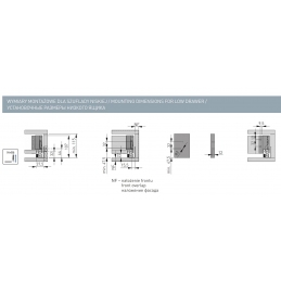 Szuflady Axis Pro GTV białe. 35, 40, 45, 50, 55 cm, niskie H84, cichy domyk, cienkościenne, 40 kg