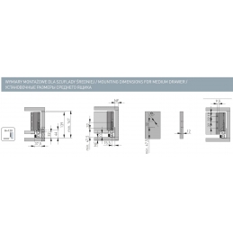 Szuflady Axis Pro GTV białe. 35, 40, 45, 50, 55 cm, H116, cichy domyk, cienkościenne, 40 kg