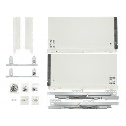 Szuflady Axis Pro GTV białe. 35, 40, 45, 50, 55 cm, bardzo wysokie, H199, cichy domyk, cienkościenne, 40 kg
