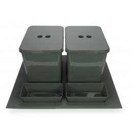 Segregator kosz na śmieci, wkład do szuflady 60 cm, 2 pojemniki + rynienki, Strong Bins