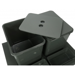 Segregator kosz na śmieci, wkład do szuflady 60 cm, 2 pojemniki + rynienki, Strong Bins