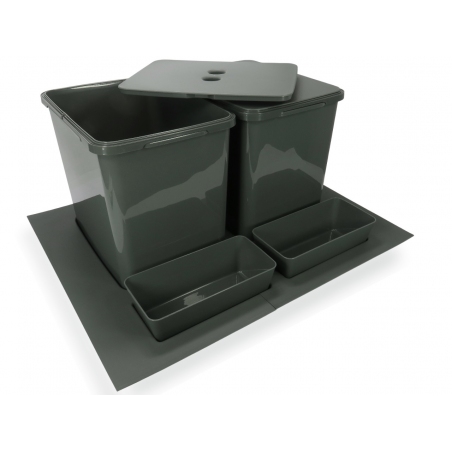 Segregator kosz na śmieci, wkład do szuflady 60 cm, 2 pojemniki + rynienki, Strong Bins