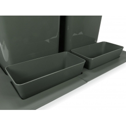 Segregator kosz na śmieci, wkład do szuflady 60 cm, 2 pojemniki + rynienki, Strong Bins