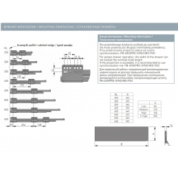 Szuflady Axis Pro GTV. 35, 40, 45, 50, 55 cm, H84, cichy domyk, antracyt, cienkościenne, 40 kg