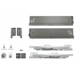 Szuflady Axis Pro GTV. 35, 40, 45, 50, 55 cm, H84, cichy domyk, antracyt, cienkościenne, 40 kg