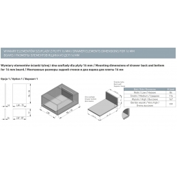 Szuflady Axis Pro GTV 35, 40, 45, 50, 55 cm, H116, cichy domyk, antracyt cienkościenne, 40 kg