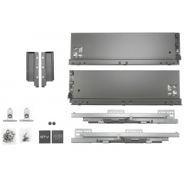 Szuflady Axis Pro GTV 35, 40, 45, 50, 55 cm, H116, cichy domyk, antracyt cienkościenne, 40 kg