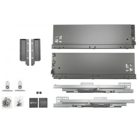 Szuflady Axis Pro GTV 35, 40, 45, 50, 55 cm, H116, cichy domyk, antracyt cienkościenne, 40 kg